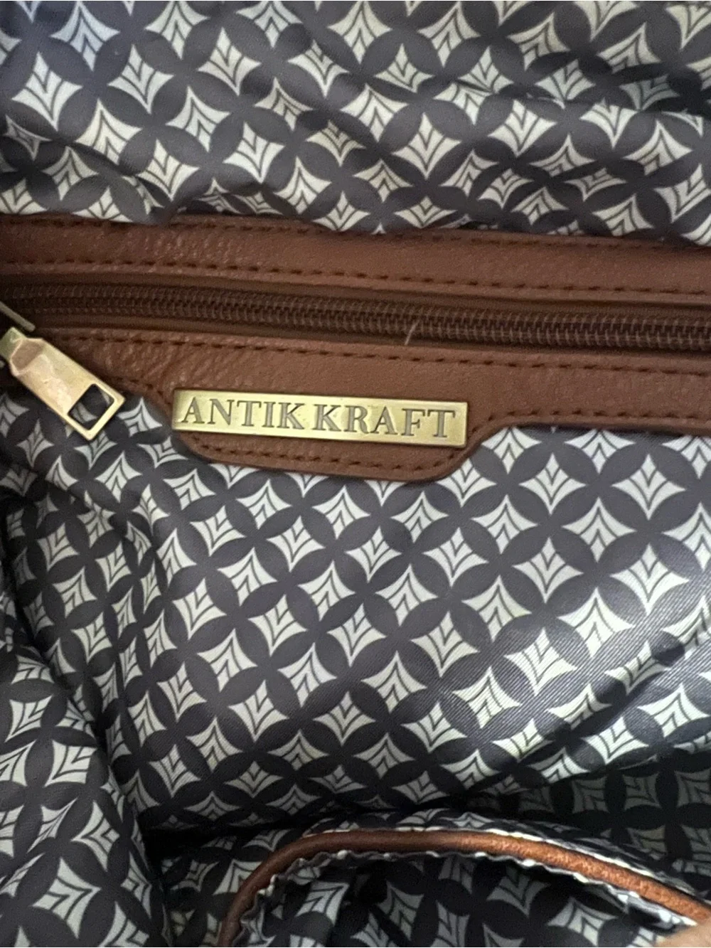 Antik Kraft Braided Faux Leather Hobo Bag Cognac Brown Woven Crossbody Purse